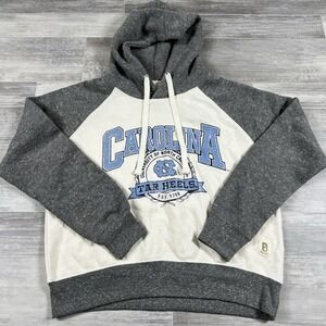 Women's Pressbox Cream/Heather Gray North Carolina Cody Tri-Bend Raglan Pullover